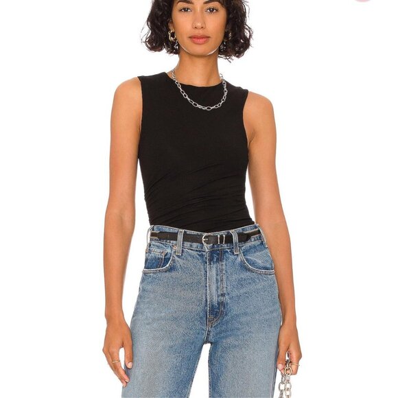 Revolve black side ruched full length tank top🖤🍸 - Picture 4 of 7